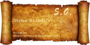 Strba Olivér névjegykártya